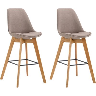 Set di 2 sgabelli da bar in tessuto grigio CLP Metz - Moderno e Confortevole Set di 2 sgabelli da bar in tessuto grigio CLP Metz - Moderno e Confortevole