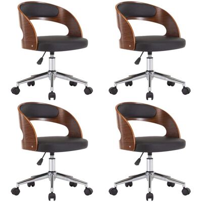 VIDAXL - Sedie Da Pranzo Girevoli 4pz Nere In Legno Curvato E Similpelle VIDAXL - Sedie Da Pranzo Girevoli 4pz Nere In Legno Curvato E Similpelle