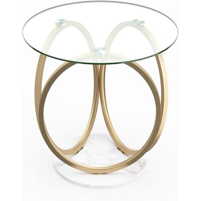 COSTWAY Tavolino Da Salotto In Vetro,struttura Geometrica Ad Anello In Metallo,per Soggiorno,studio COSTWAY Tavolino Da Salotto In Vetro,struttura Geometrica Ad Anello In Metallo,per Soggiorno,studio