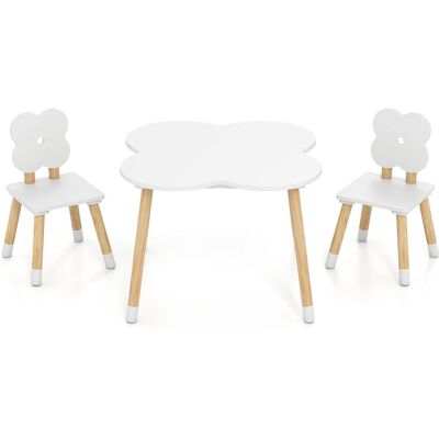 NORTHIX Set Da Tavolo Per Bambini A Forma Di Fiore Con 2 Sedie Bianco 211171207 NORTHIX Set Da Tavolo Per Bambini A Forma Di Fiore Con 2 Sedie Bianco 211171207