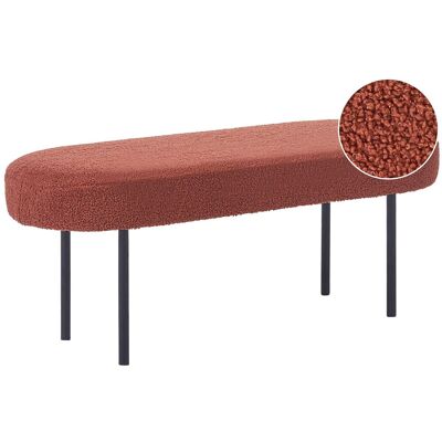 BELIANI Panca Boucle Con Gambe In Metallo, Seduta Ovale Imbottita Marrone Dorato Wolfeboro BELIANI Panca Boucle Con Gambe In Metallo, Seduta Ovale Imbottita Marrone Dorato Wolfeboro