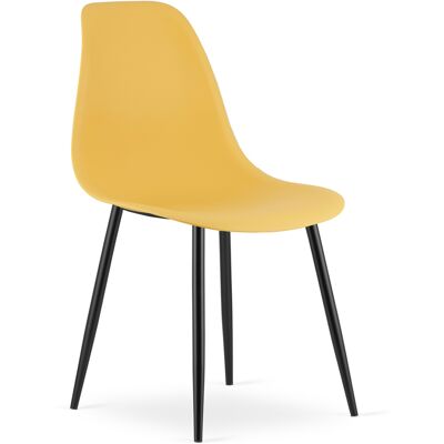 AKORD Sedia Wat Color Senape / Gambe Nere X 1 AKORD Sedia Wat Color Senape / Gambe Nere X 1