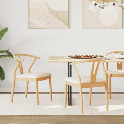 VIDAXL Sedia Da Pranzo 2 Pcs Naturale E Chiaro Legno Di Gomma VIDAXL Sedia Da Pranzo 2 Pcs Naturale E Chiaro Legno Di Gomma