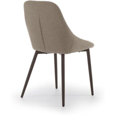 STONES Sedia Da Interni Kira Con Seduta In Tessuto Easy-clean Colore Beige E Struttura In Metallo Verniciato Bronzo - Design Contemporaneo STONES Sedia Da Interni Kira Con Seduta In Tessuto Easy-clean Colore Beige E Struttura In Metallo Verniciato Bronzo - Design Contemporaneo