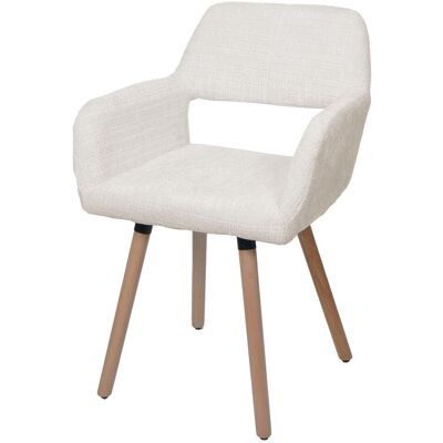 DÉCOSHOP26 Sedia Da Pranzo Imbottita Con Braccioli In Tessuto Ciniglia Color Crema E Gambe In Legno Di Faggio 040009843 DÉCOSHOP26 Sedia Da Pranzo Imbottita Con Braccioli In Tessuto Ciniglia Color Crema E Gambe In Legno Di Faggio 040009843