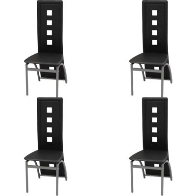 VIDAXL Sedie Da Pranzo 4 Pz Nere In Similpelle - VIDAXL Sedie Da Pranzo 4 Pz Nere In Similpelle -