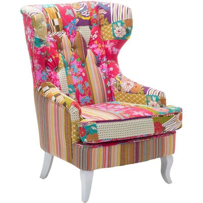 BELIANI - Poltrona Imbottita In Tessuto Multicolore - Rosa Molde BELIANI - Poltrona Imbottita In Tessuto Multicolore - Rosa Molde