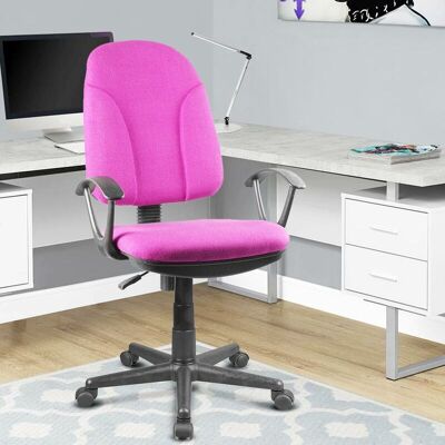 BAKAJI Sedia Scrivania Con Ruote Girevole Poltrona Ufficio Tessuto Traspirante Rosa BAKAJI Sedia Scrivania Con Ruote Girevole Poltrona Ufficio Tessuto Traspirante Rosa