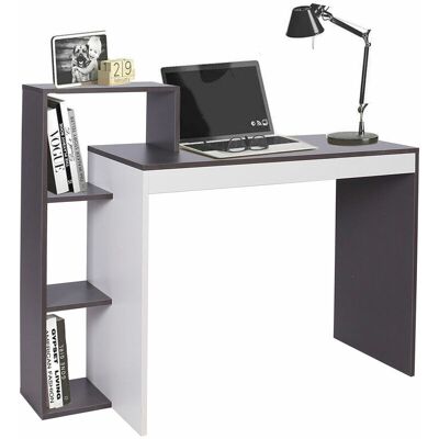 BAKAJI - Scrivania Libreria 4 Ripiani Tavolo Porta Pc Computer Legno Casa Ufficio Grigio BAKAJI - Scrivania Libreria 4 Ripiani Tavolo Porta Pc Computer Legno Casa Ufficio Grigio