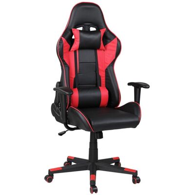 BAKAJI - Sedia Poltrona Gaming Scrivania Ufficio Reclinabile 180 Gradi Girevole Rosso BAKAJI - Sedia Poltrona Gaming Scrivania Ufficio Reclinabile 180 Gradi Girevole Rosso
