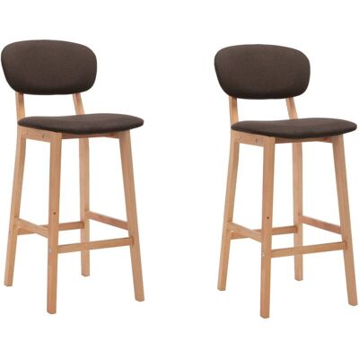 MAISONCHIC Set di 2 Sgabelli in Tessuto Marrone - Bar Stools MAISONCHIC Set di 2 Sgabelli in Tessuto Marrone - Bar Stools
