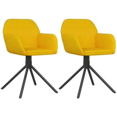 vidaXL Sedie da pranzo girevoli in velluto giallo - Sedie da pranzo vidaXL Sedie da pranzo girevoli in velluto giallo - Sedie da pranzo