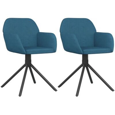 Set di 2 Sedie da Pranzo in Velluto Blu - Sedie da Pranzo Set di 2 Sedie da Pranzo in Velluto Blu - Sedie da Pranzo