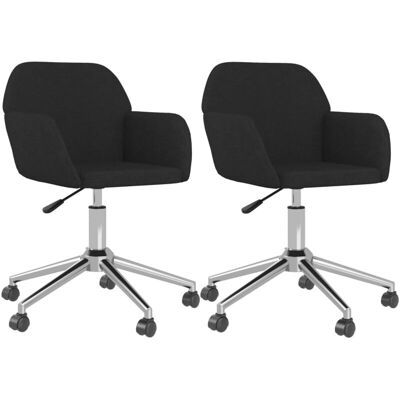 vidaXL Sedie da pranzo girevoli - Nero - Set da 2 vidaXL Sedie da pranzo girevoli - Nero - Set da 2