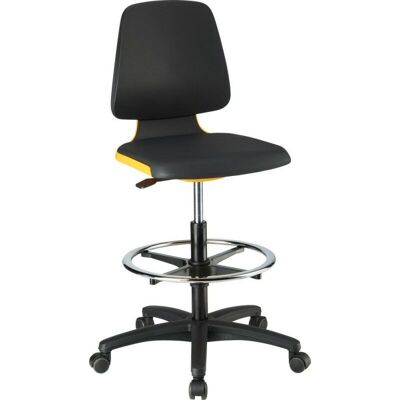 BIMOS - Sedie Labsit 4 Plastica Arancione In Pelle, Con Ruote BIMOS - Sedie Labsit 4 Plastica Arancione In Pelle, Con Ruote
