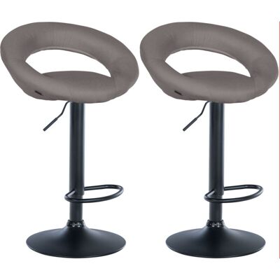 CLP - Set Di 2 Sgabelli Da Bar In Tessuto Olinda Grigio Nero CLP - Set Di 2 Sgabelli Da Bar In Tessuto Olinda Grigio Nero