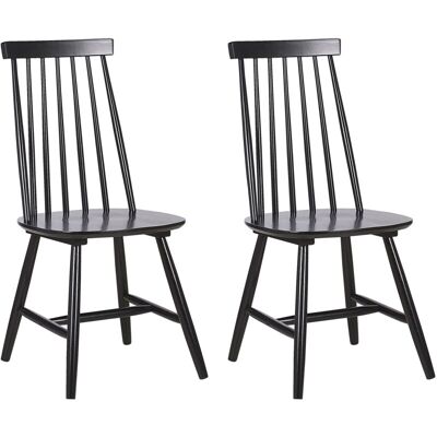 BELIANI Set Di 2 Sedie Da Pranzo In Legno Nero Burbank BELIANI Set Di 2 Sedie Da Pranzo In Legno Nero Burbank