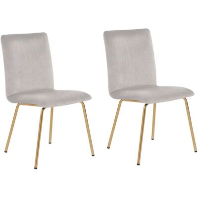 Set di 2 Sedie da Pranzo in Velluto Grigio - Sedie da Pranzo Set di 2 Sedie da Pranzo in Velluto Grigio - Sedie da Pranzo