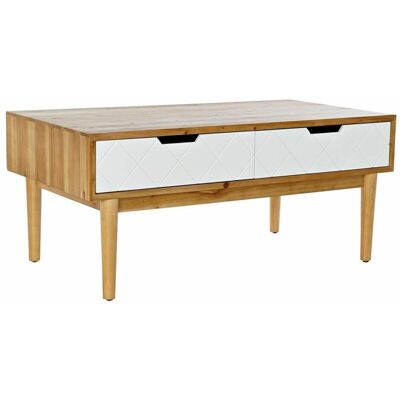DKD HOME DECOR Tavolino Da Caffè Moderno - Marca - 105 Cm - Legno Massello - 2 Cassetti Pratici DKD HOME DECOR Tavolino Da Caffè Moderno - Marca - 105 Cm - Legno Massello - 2 Cassetti Pratici