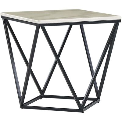 BELIANI Tavolino Beige Nero 50 X 50 Cm Mdf Effetto Marmo Malibu BELIANI Tavolino Beige Nero 50 X 50 Cm Mdf Effetto Marmo Malibu