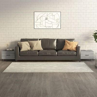 VIDAXL Tavolini Salotto Gambe In Metallo 2pz Grigio Sonoma 50x50x40 Cm - VIDAXL Tavolini Salotto Gambe In Metallo 2pz Grigio Sonoma 50x50x40 Cm -