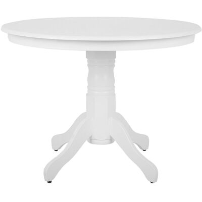 BELIANI Tavolo Da Pranzo Rotondo Piano Mdf In Legno Bianco Ø 100 Cm Akron BELIANI Tavolo Da Pranzo Rotondo Piano Mdf In Legno Bianco Ø 100 Cm Akron