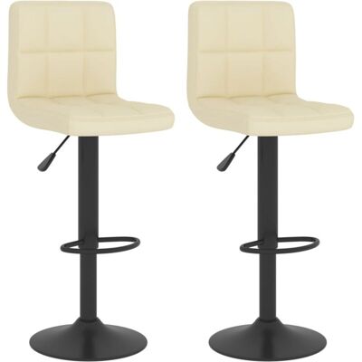 VIDAXL Sgabelli Da Bar 2 Pz Crema In Tessuto VIDAXL Sgabelli Da Bar 2 Pz Crema In Tessuto