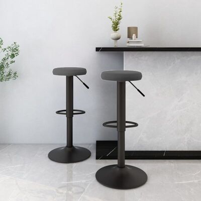 VIDAXL Sedie Da Bar 2 Pz Grigio Scuro In Velluto - VIDAXL Sedie Da Bar 2 Pz Grigio Scuro In Velluto -