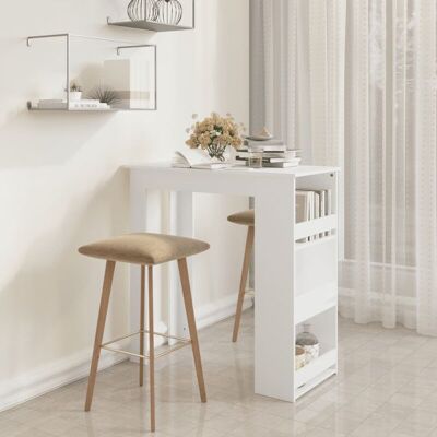 vidaXL Tavolo da Bar Bianco con Ripiani - Design per Spazi Piccoli vidaXL Tavolo da Bar Bianco con Ripiani - Design per Spazi Piccoli