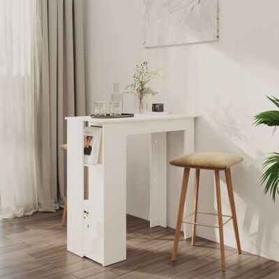 VIDAXL Tavolino Da Bar Con Ripiani Bianco 102x50x103,5cm In VIDAXL Tavolino Da Bar Con Ripiani Bianco 102x50x103,5cm In
