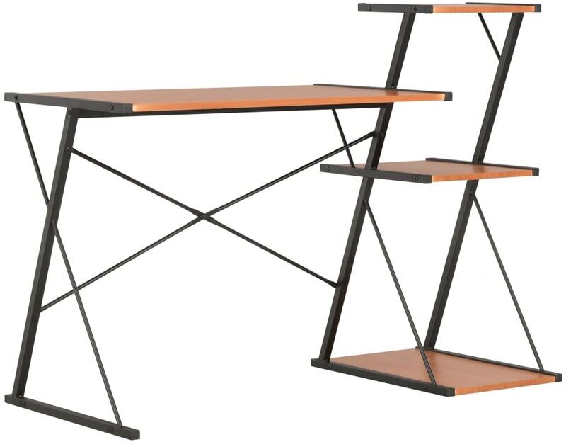 VIDAXL various colors desk with shelves 116x50x93cm colore : nero e marrone