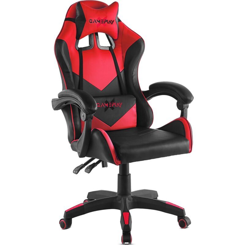 MC HAUS - Sedia da gaming, sedia gamer ergonomica per scrivania, computer o ufficio, poltrona da gioco con bracciolo imbottiti, schienale reclinabile
