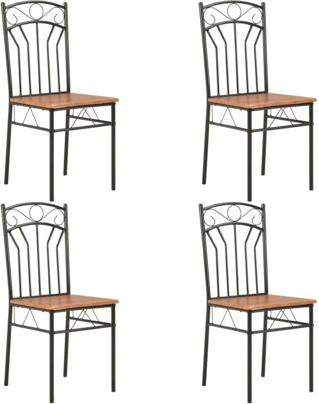 BONNEVIE - Set di 4 Sedie per Sala da Pranzo,Sedie da Pranzo,Dining Chairs Marroni in mdf -IT68854