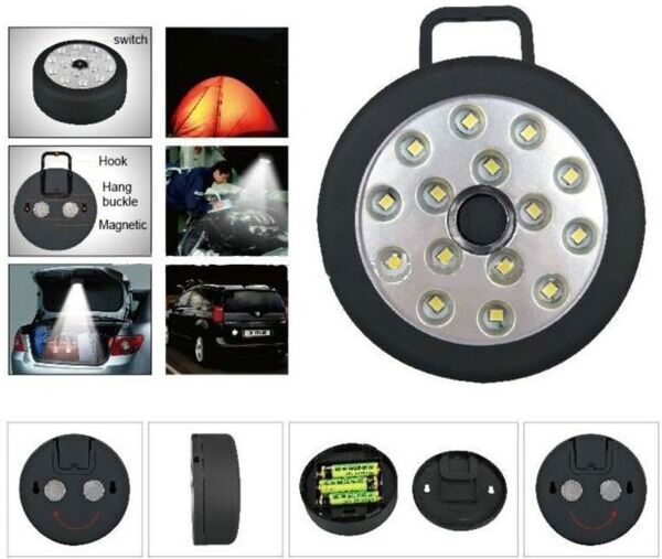 TRADE SHOP TRAESIO Trade Shop - Faretto 15 Led Smd Punto Luce Armadio Batterie Lampada Plafoniera Casa Emergenza