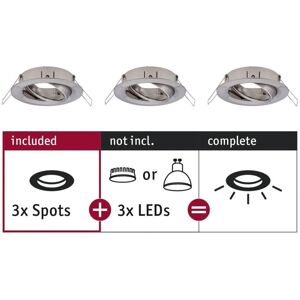 Paulmann - 92485 Ebl Choose Anello Di Montaggio Kit Da 3 10 W Ferro (spazzolato) Paulmann - 92485 Ebl Choose Anello Di Montaggio Kit Da 3 10 W Ferro (spazzolato)