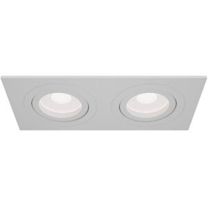 MAYTONI Doppio Faretto Da Incasso Moderno Atom Alluminio Bianco 2 Luci Diffusore Tessile MAYTONI Doppio Faretto Da Incasso Moderno Atom Alluminio Bianco 2 Luci Diffusore Tessile