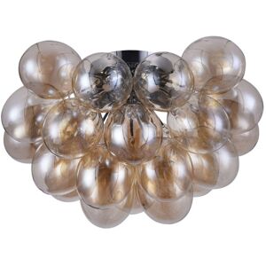 MAYTONI Plafoniera Contemporanea Balbo Metallo Nichel 8 Luci Diffusori Cognac MAYTONI Plafoniera Contemporanea Balbo Metallo Nichel 8 Luci Diffusori Cognac