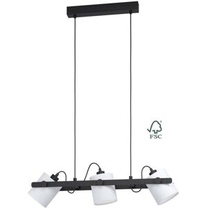 EGLO - Lampadario A Sospensione Vintage Hornwood 1 Acciaio Nero Legno 3 Luci E27 EGLO - Lampadario A Sospensione Vintage Hornwood 1 Acciaio Nero Legno 3 Luci E27