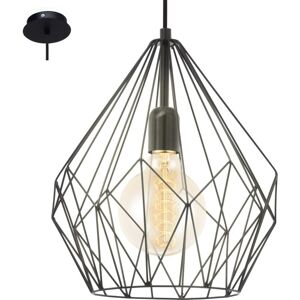 EGLO Lampadario A Sospensione Vintage Carlton Acciaio Nero 1 Luce E27 EGLO Lampadario A Sospensione Vintage Carlton Acciaio Nero 1 Luce E27