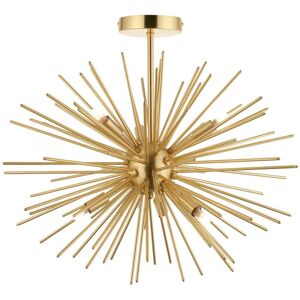 Endon Orta Lampada A Braccio Multiplo Lampada Da Soffitto Semi-incasso, Piastra In Ottone Satinato Endon Orta Lampada A Braccio Multiplo Lampada Da Soffitto Semi-incasso, Piastra In Ottone Satinato