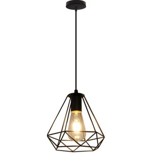 AXHUP Lampada A Sospensione, Vintage Lampadario Da Soffitto In Metallo, Ø20cm Diamante Paralume Con E27 Base Per Soggiorno Camera Da Letto A Isola Cucina Nero 1 Pezzi AXHUP Lampada A Sospensione, Vintage Lampadario Da Soffitto In Metallo, Ø20cm Diamante Paralume Con E27 Base Per Soggiorno Camera Da Letto A Isola Cucina Nero 1 Pezzi