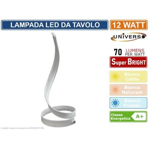 UNIVERSO Lampada Led Da Tavolo A Spirale Da 12w Struttura Colore Bianco 3000k 4000k 6500k - Colore Luce: Bianco Naturale UNIVERSO Lampada Led Da Tavolo A Spirale Da 12w Struttura Colore Bianco 3000k 4000k 6500k - Colore Luce: Bianco Naturale
