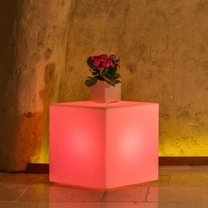 IDRALITE Lampada Quadrato H 40 In Resina 40x40 Cm Mod. Cubo Luce Rossa IDRALITE Lampada Quadrato H 40 In Resina 40x40 Cm Mod. Cubo Luce Rossa