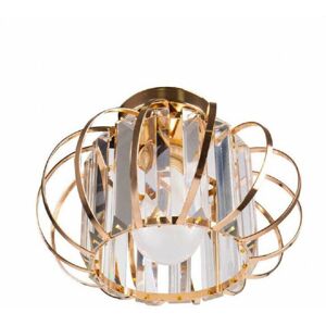 TRADE SHOP TRAESIO - Lampadario Da Soffitto E27 Design Moderno In Metallo Cromato Oro Argento - Oro TRADE SHOP TRAESIO - Lampadario Da Soffitto E27 Design Moderno In Metallo Cromato Oro Argento - Oro