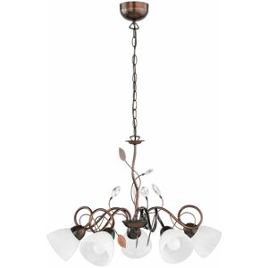 ETC-SHOP Lampadario Lustre Lustre Lampada A Sospensione Soggiorno, Metallo 5 Fiamme, Vetro Color Ruggine Antico, Foglie In Cristallo, 5x E14, Dxh 70x150 Cm ETC-SHOP Lampadario Lustre Lustre Lampada A Sospensione Soggiorno, Metallo 5 Fiamme, Vetro Color Ruggine Antico, Foglie In Cristallo, 5x E14, Dxh 70x150 Cm