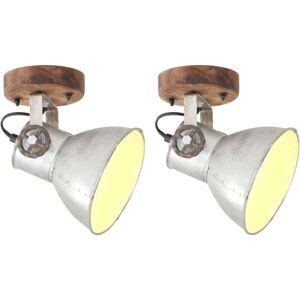 vidaXL 2x Lampade industriali da parete/tetto Argento E27 - Lampade da parete/tetto vidaXL 2x Lampade industriali da parete/tetto Argento E27 - Lampade da parete/tetto