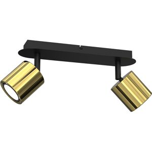LUMINEX Plafoniera Barra Nera/ottone 2 Spot Gu10 Demia LUMINEX Plafoniera Barra Nera/ottone 2 Spot Gu10 Demia