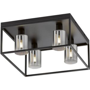 FISCHER & HONSEL Plafoniera Plafoniera Lampada Da Soggiorno Lampada Da Camera Da Letto Lampada Da Sala Da Pranzo, Metallo Nero Fumé, 4 Lampadine Quadrate E14, H 20,5 Cm FISCHER & HONSEL Plafoniera Plafoniera Lampada Da Soggiorno Lampada Da Camera Da Letto Lampada Da Sala Da Pranzo, Metallo Nero Fumé, 4 Lampadine Quadrate E14, H 20,5 Cm