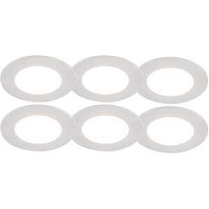 Set da 6 faretti LED incassati bianchi regolabili - Bagno e zone umide Set da 6 faretti LED incassati bianchi regolabili - Bagno e zone umide