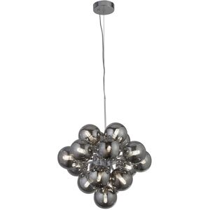 SEARCHLIGHT Berry 17lt Pendant - Metallo Cromato E Vetro Fumé SEARCHLIGHT Berry 17lt Pendant - Metallo Cromato E Vetro Fumé